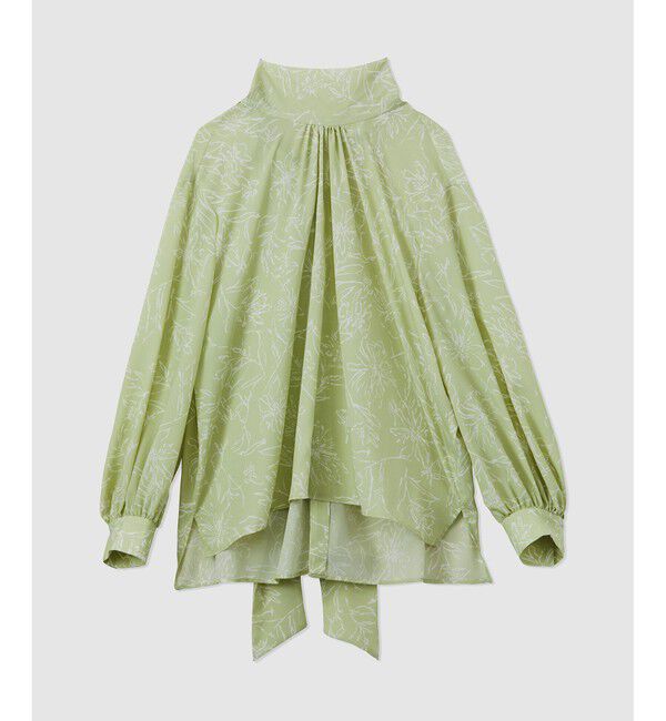 ROPE「ハンドフラワーバックタイブラウス/セットアップ対応」|シャツ・ブラウス|グリーン