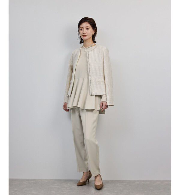 ROPE「トリアセダブルクロスペプラムブラウス/イージーケア」|シャツ・ブラウス|