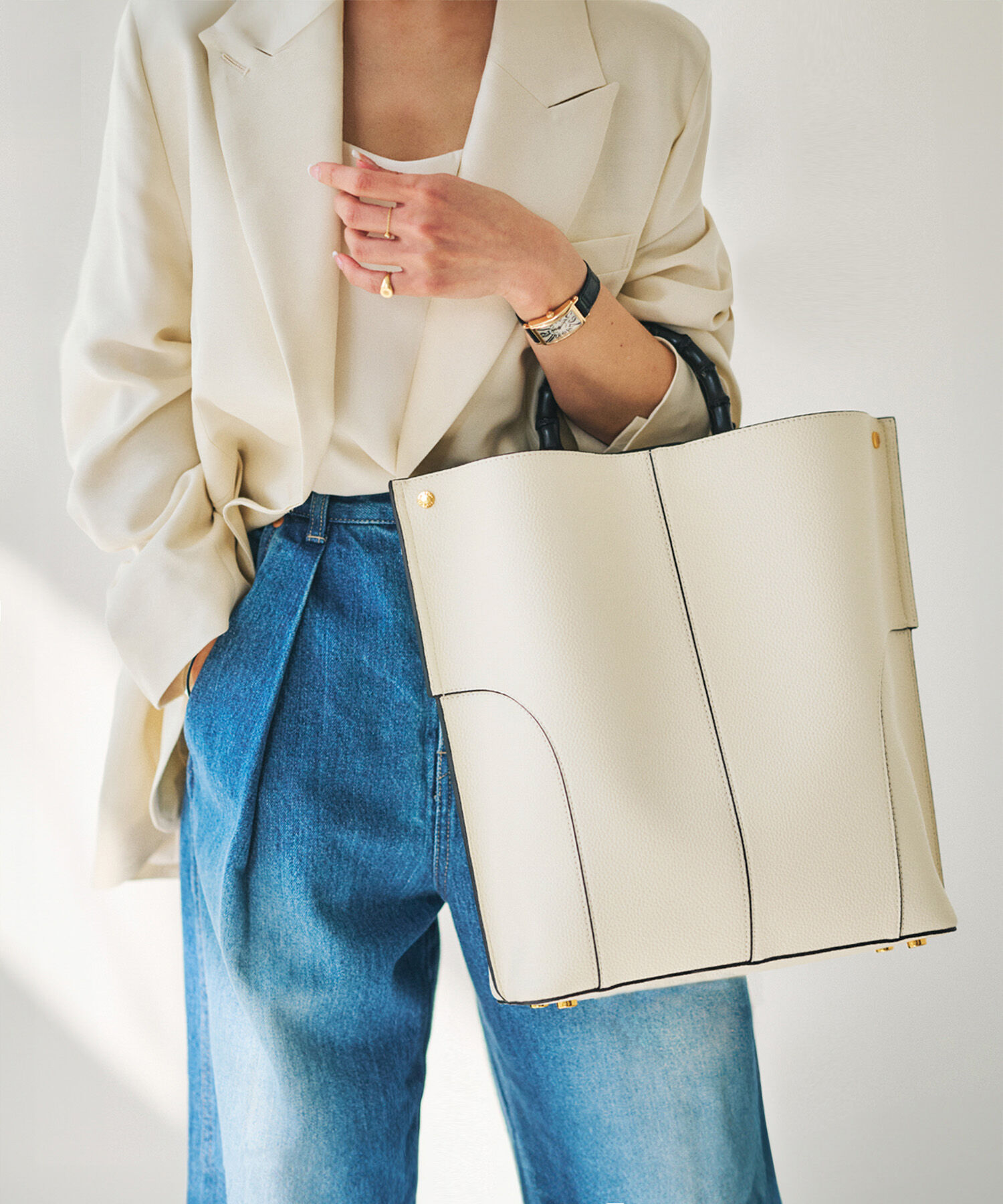 ROPE「【E'POR】BAMBOO BAG Large【通勤】【A4対応】【25AW】」|トートバッグ|