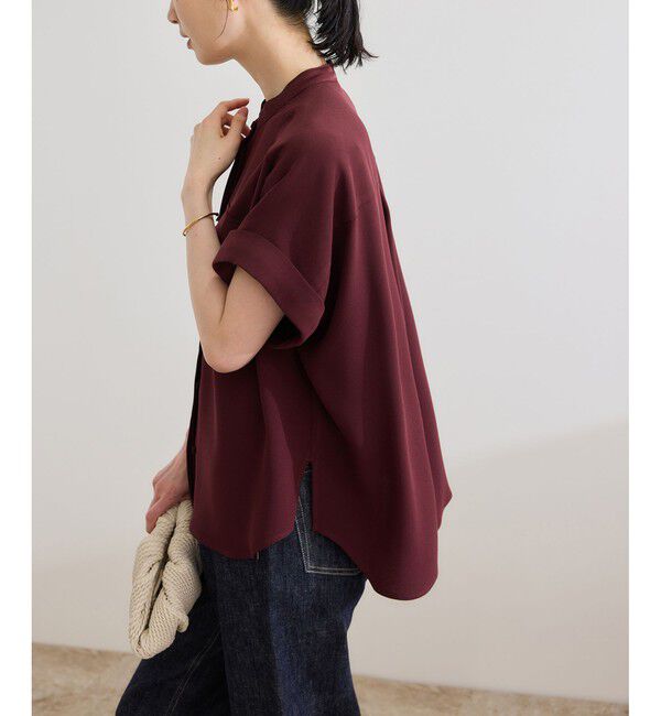 ROPE「【洗える・カセット服】バックサテンフラップブラウス/お仕事・通勤・セットアップ対応【ドラマ着用】」|シャツ・ブラウス|