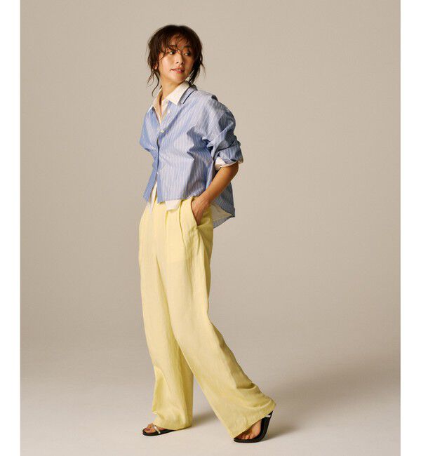 ROPE「レーヨンリネン センタープレスパンツ【セットアップジャケット・ワンピース対応】」|チノ|