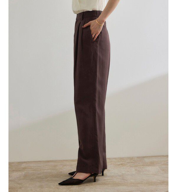 ROPE「レーヨンリネン センタープレスパンツ【セットアップジャケット・ワンピース対応】」|チノ|