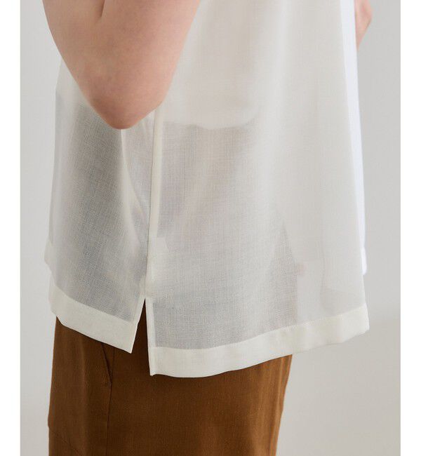 ROPE「【洗える】サファリ シアーブラウス」|シャツ・ブラウス|