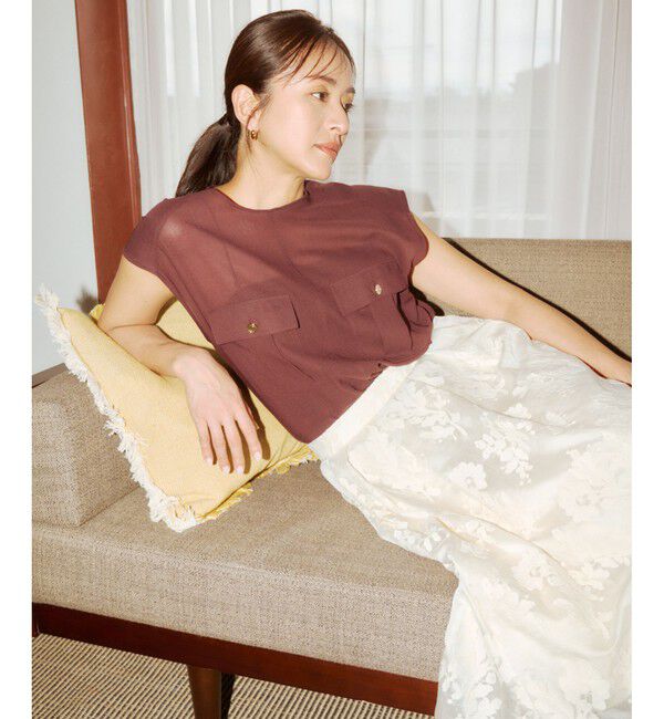 ROPE「【洗える】サファリ シアーブラウス」|シャツ・ブラウス|