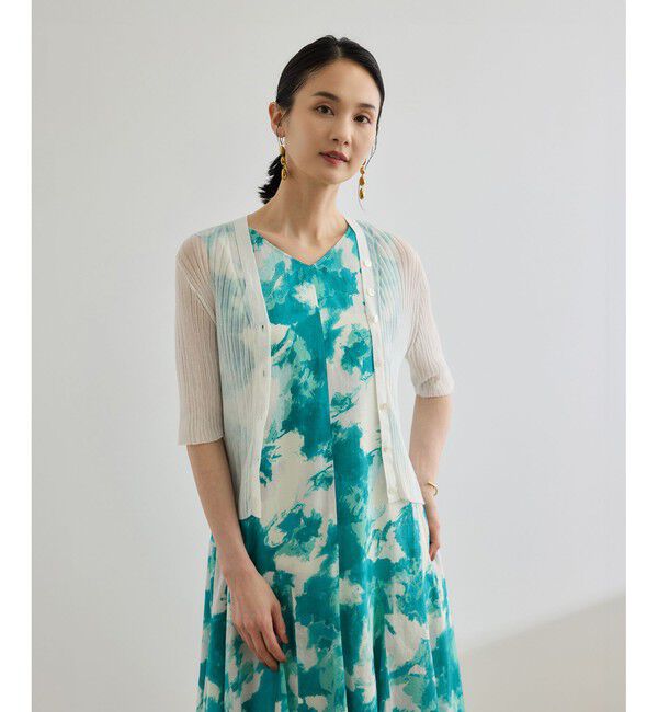 ROPE「シアーリブカーディガン/洗える」|カーディガン|