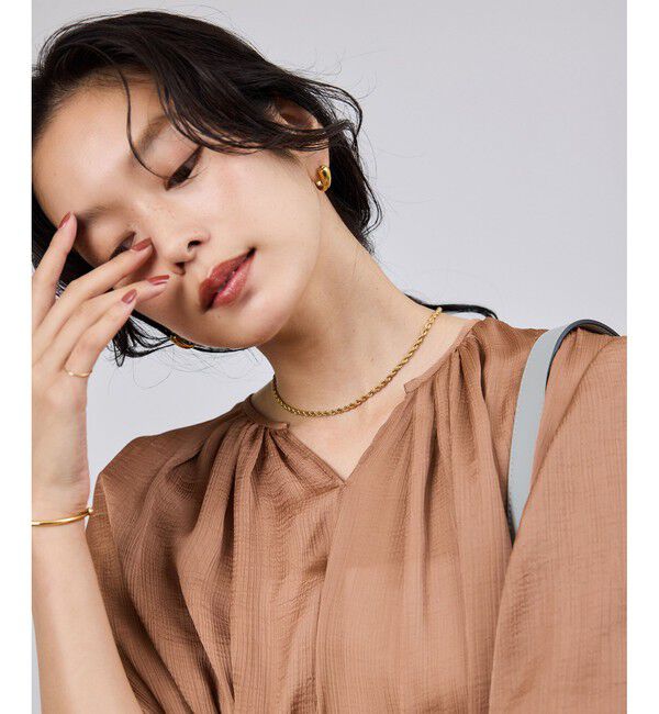 ROPE「楊柳スキッパーブラウス/イージーケア」|シャツ・ブラウス|