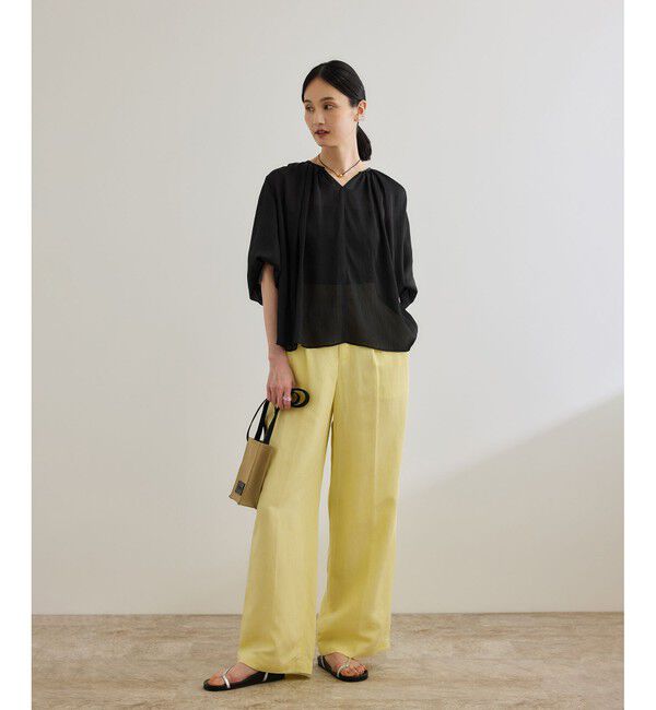 ROPE「楊柳スキッパーブラウス/イージーケア」|シャツ・ブラウス|