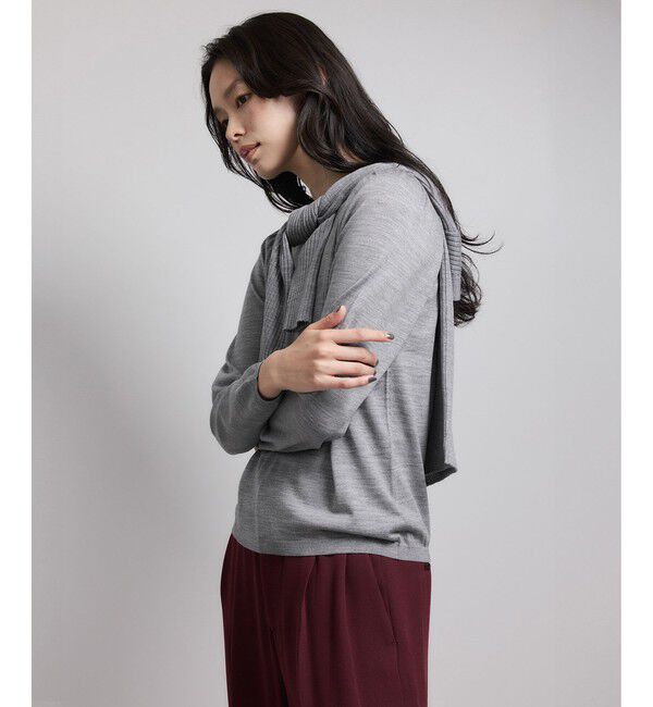 ROPE「袖ギャザークルーネックニットプルオーバー/イージーケア」|ニット・セーター|