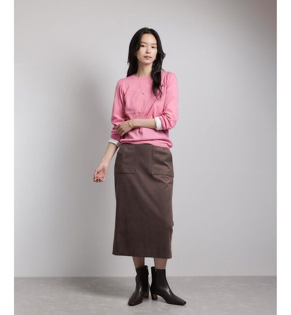 ROPE「袖ギャザークルーネックニットプルオーバー/イージーケア」|ニット・セーター|