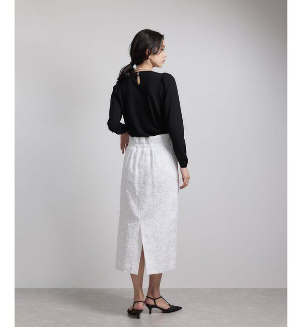 ROPE「袖ギャザークルーネックニットプルオーバー/イージーケア」|ニット・セーター|