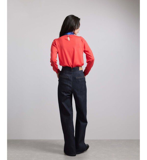 ROPE「袖ギャザークルーネックニットプルオーバー/イージーケア」|ニット・セーター|