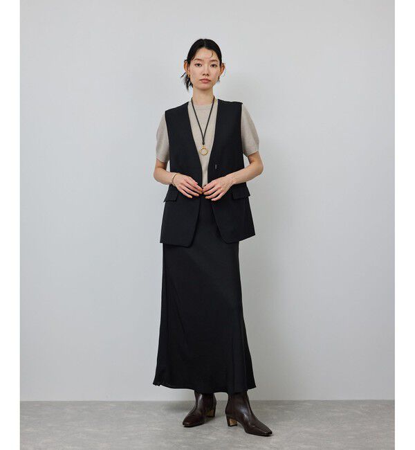 ROPE「ウールカシミヤブレンド 5分袖ニットプルオーバー/イージーケア」|ニット・セーター|