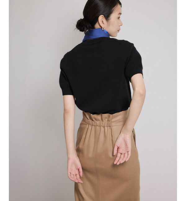 ROPE「ウールカシミヤブレンド 5分袖ニットプルオーバー/イージーケア」|ニット・セーター|