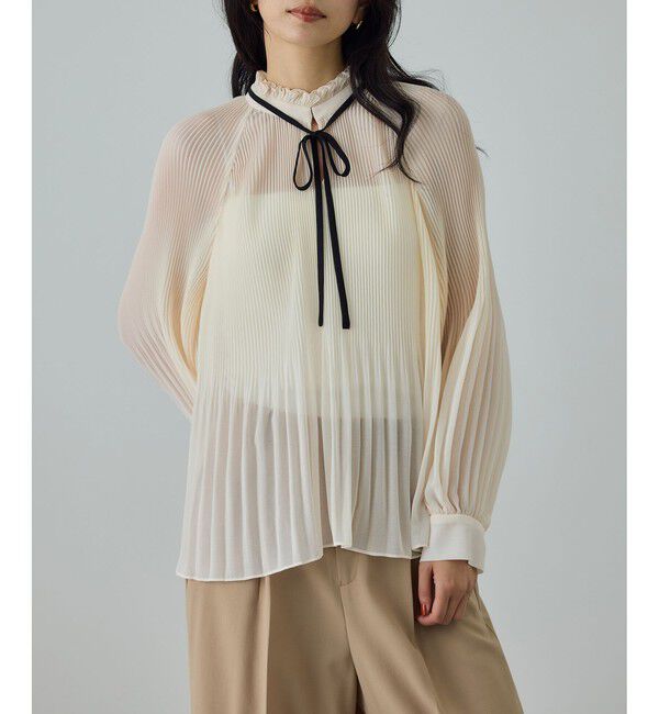 ROPE「プリーツデザインブラウス/イージーケア」|シャツ・ブラウス|