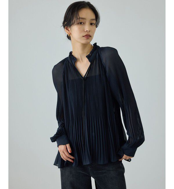 ROPE「プリーツデザインブラウス/イージーケア」|シャツ・ブラウス|