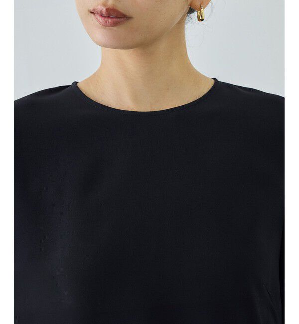 ROPE「トリアセダブルクロス ペプラムブラウス/セットアップ対応・イージーケア・26SS」|シャツ・ブラウス|