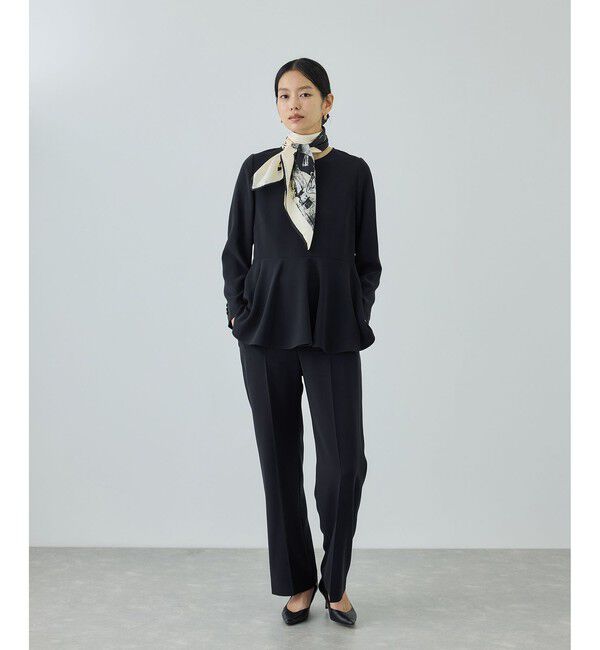 ROPE「トリアセダブルクロス ペプラムブラウス/セットアップ対応・イージーケア・26SS」|シャツ・ブラウス|