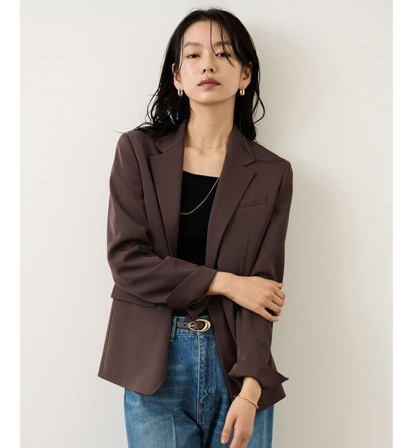 ROPE「ウエストシェイプ ベルテッドシングルジャケット/セットアップ対応」|テーラードジャケット|