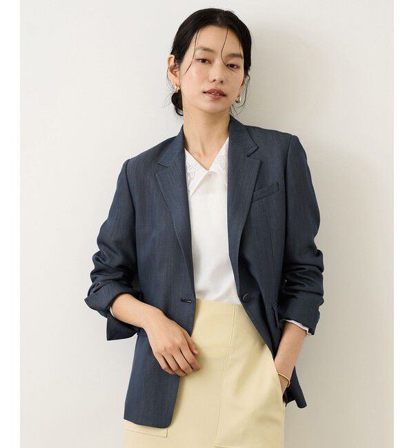 ROPE「ウエストシェイプ ベルテッドシングルジャケット/セットアップ対応」|テーラードジャケット|