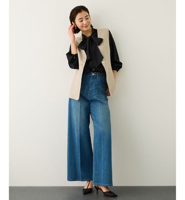 ROPE「2WAYドットジャガードボウタイブラウス/イージーケア」|シャツ・ブラウス|