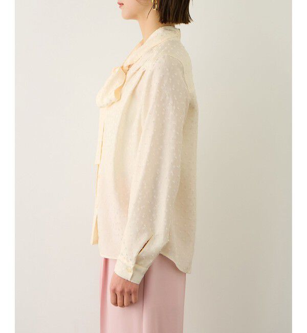 ROPE「2WAYドットジャガードボウタイブラウス/イージーケア」|シャツ・ブラウス|