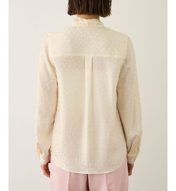 ROPE「2WAYドットジャガードボウタイブラウス/イージーケア」|シャツ・ブラウス|