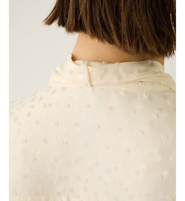 ROPE「2WAYドットジャガードボウタイブラウス/イージーケア」|シャツ・ブラウス|