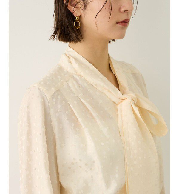 ROPE「2WAYドットジャガードボウタイブラウス/イージーケア」|シャツ・ブラウス|