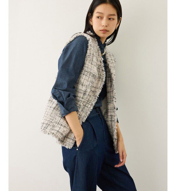 ROPE「ツイードVネックジレ」|ベスト・ジレ|