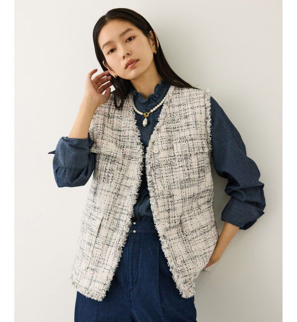 ROPE「ツイードVネックジレ」|ベスト・ジレ|