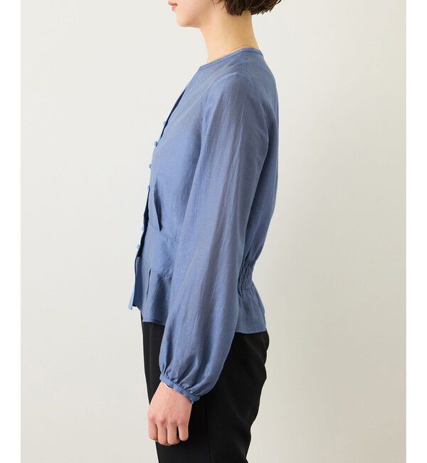 ROPE「カールマイヤーウエストタックペプラムブラウス/イージーケア」|シャツ・ブラウス|