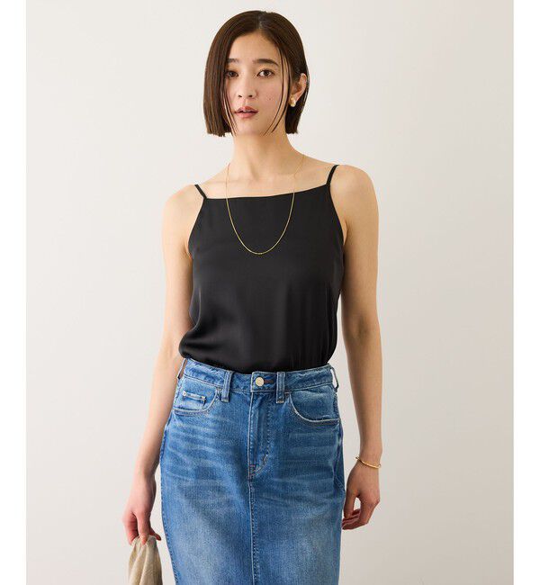 ROPE「サテンコンビジャージーキャミソール/イージーケア」|キャミソール|