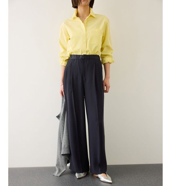 ROPE「ライトトリアセイージーワイドパンツ/イージーケア・セットアップ対応」|チノ|