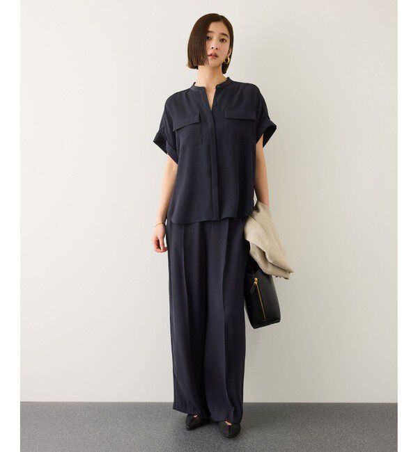 ROPE「ライトトリアセイージーワイドパンツ/イージーケア・セットアップ対応」|チノ|