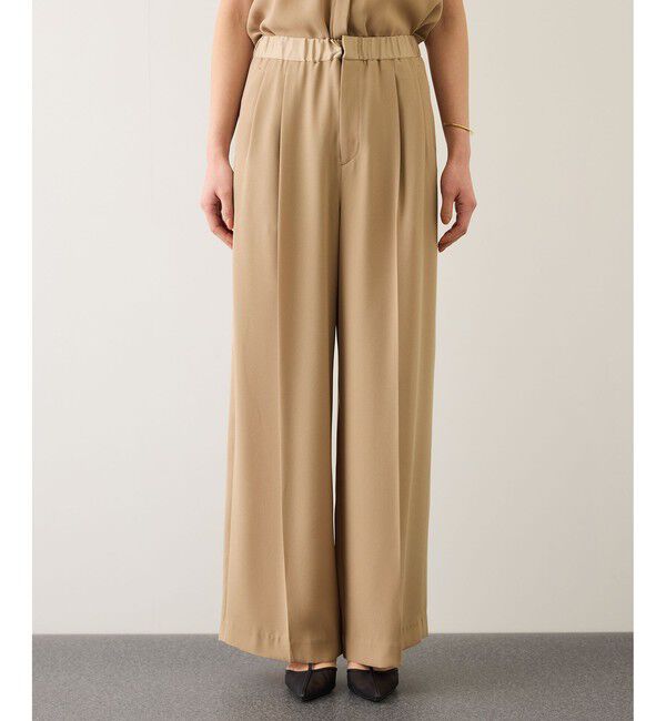 ROPE「ライトトリアセイージーワイドパンツ/イージーケア・セットアップ対応」|チノ|