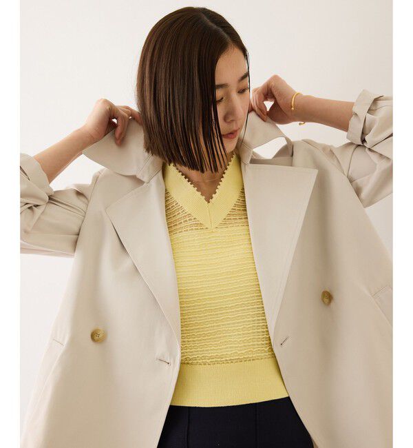 ROPE「【撥水加工】ライトミドル丈トレンチコート」|トレンチコート|オフホワイト(15)