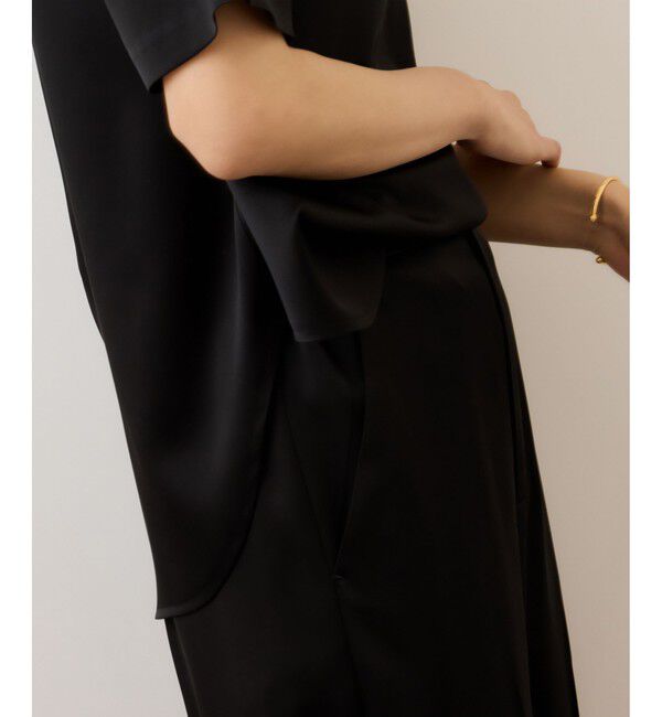 ROPE「ドレープサテンティーブラウス/セットアップ対応・イージーケア」|シャツ・ブラウス|