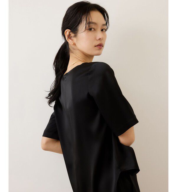 ROPE「ドレープサテンティーブラウス/セットアップ対応・イージーケア」|シャツ・ブラウス|