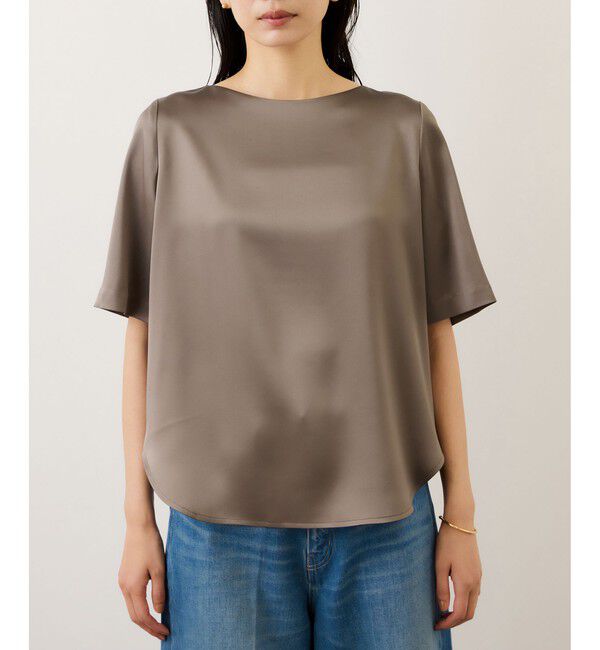 ROPE「ドレープサテンティーブラウス/セットアップ対応・イージーケア」|シャツ・ブラウス|