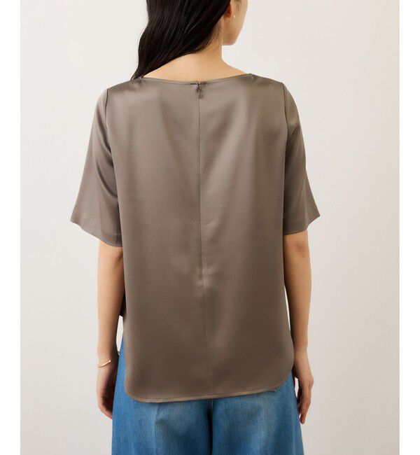 ROPE「ドレープサテンティーブラウス/セットアップ対応・イージーケア」|シャツ・ブラウス|