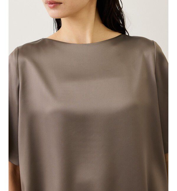 ROPE「ドレープサテンティーブラウス/セットアップ対応・イージーケア」|シャツ・ブラウス|