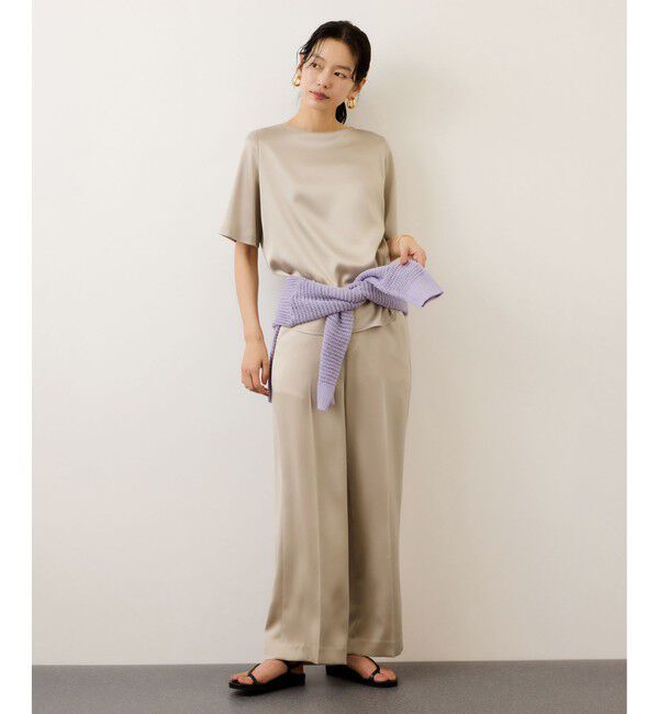 ROPE「ドレープサテンティーブラウス/セットアップ対応・イージーケア」|シャツ・ブラウス|