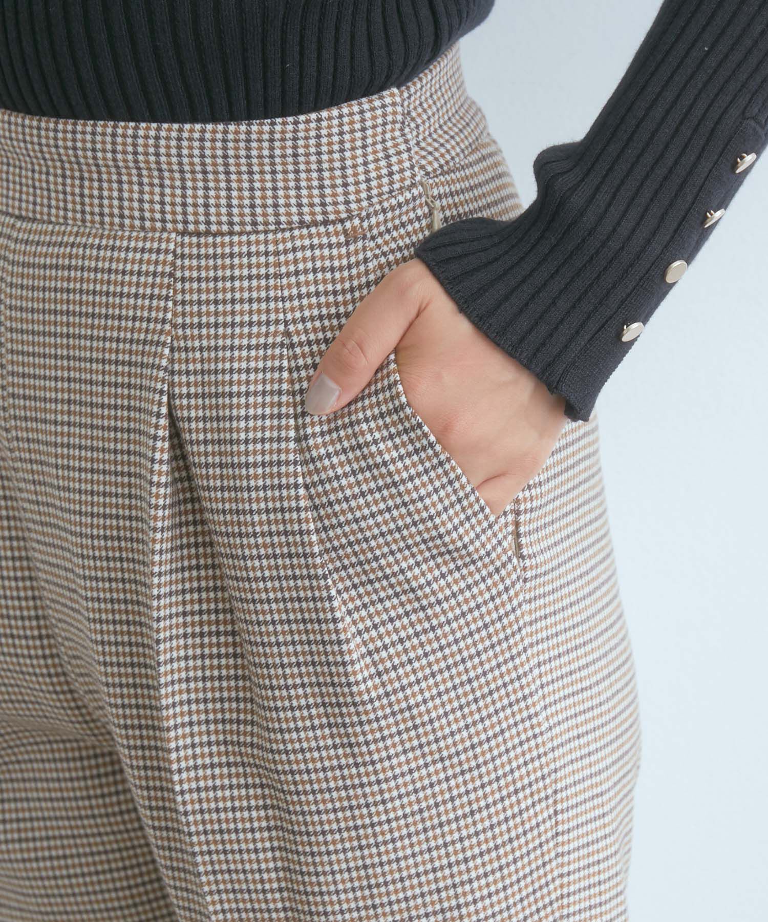 VIS「【EASY CARE】ウォッシャブルフラノツータックテーパードパンツ」|スラックス|