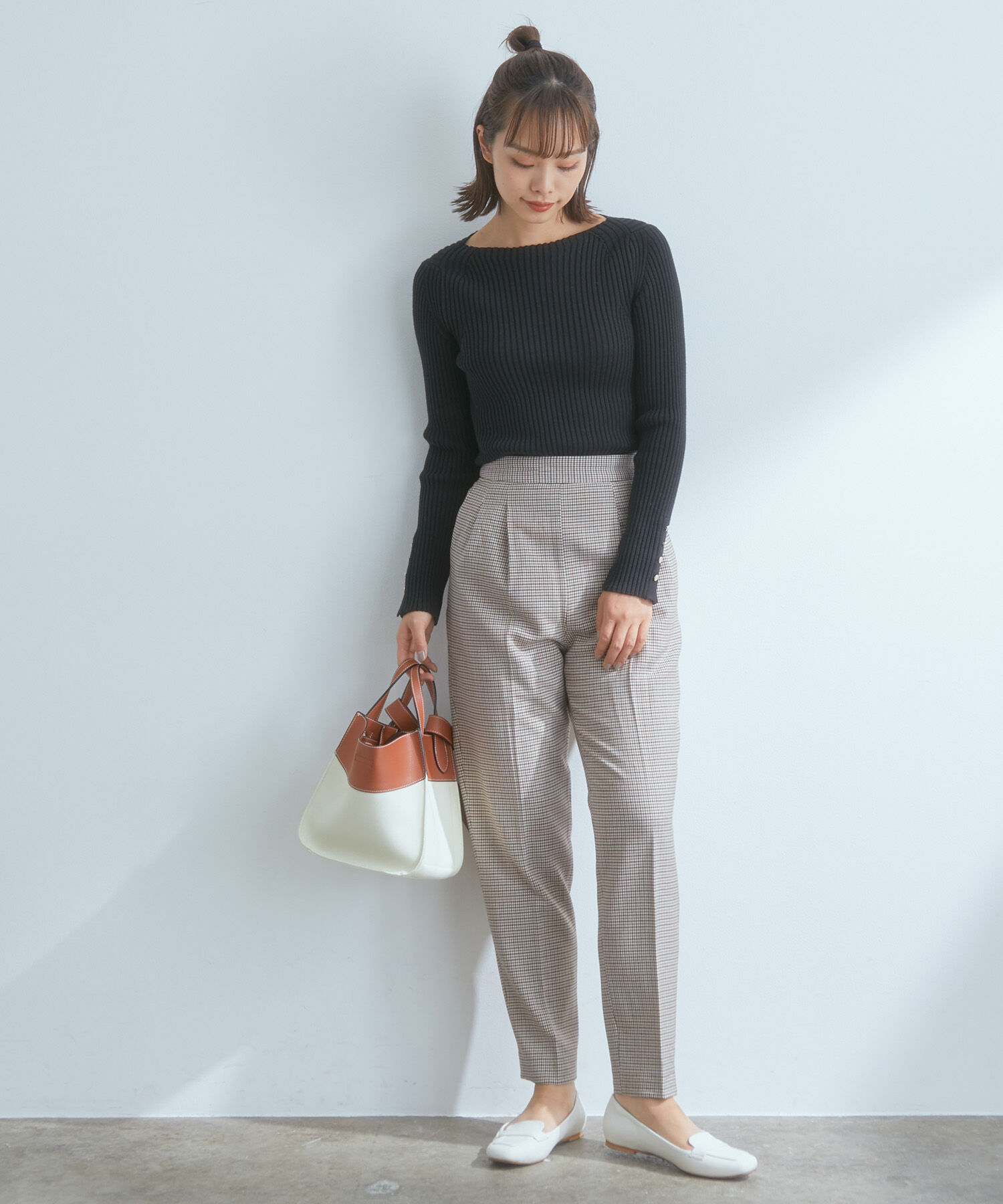 VIS「【EASY CARE】ウォッシャブルフラノツータックテーパードパンツ」|スラックス|