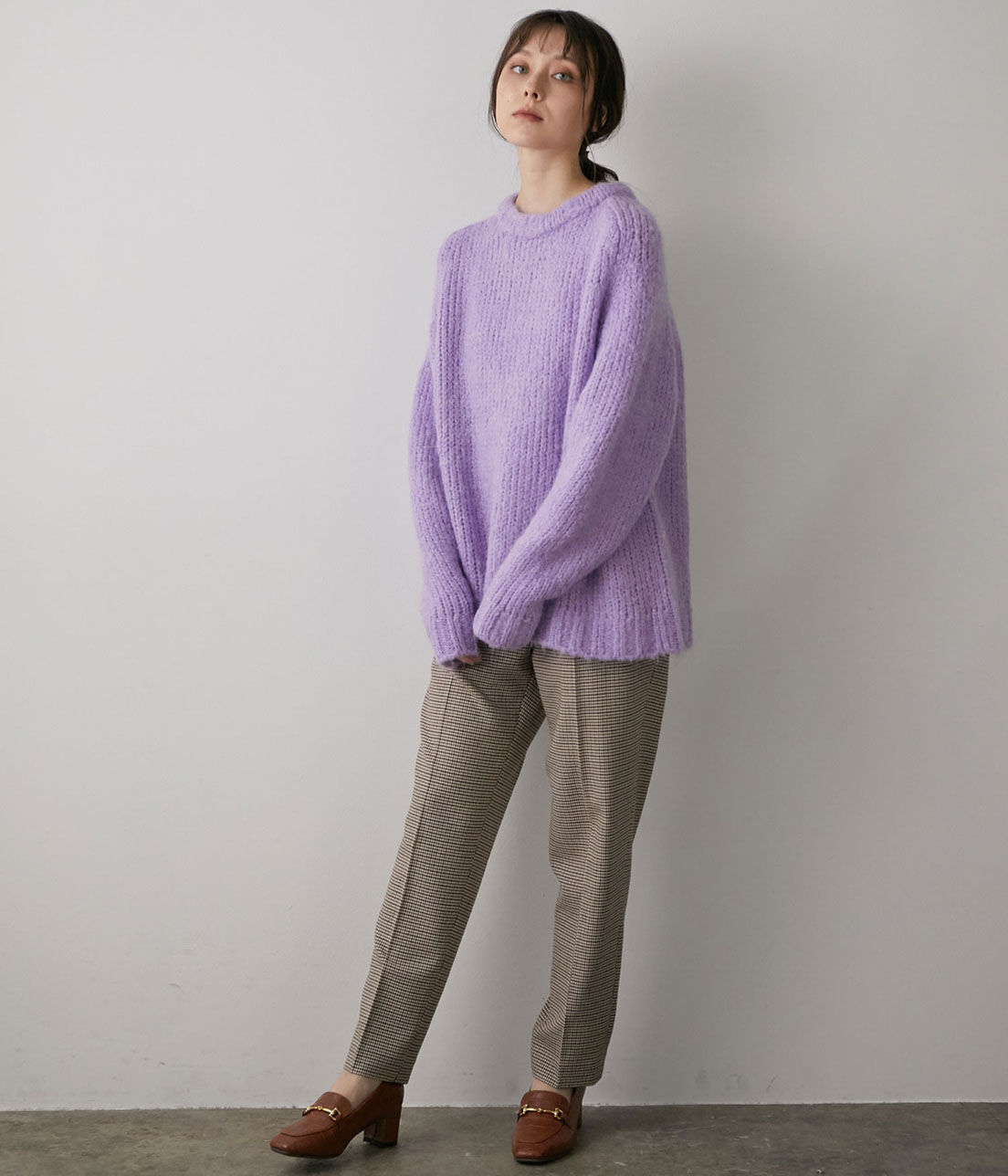 VIS「【EASY CARE】ウォッシャブルフラノツータックテーパードパンツ」|スラックス|