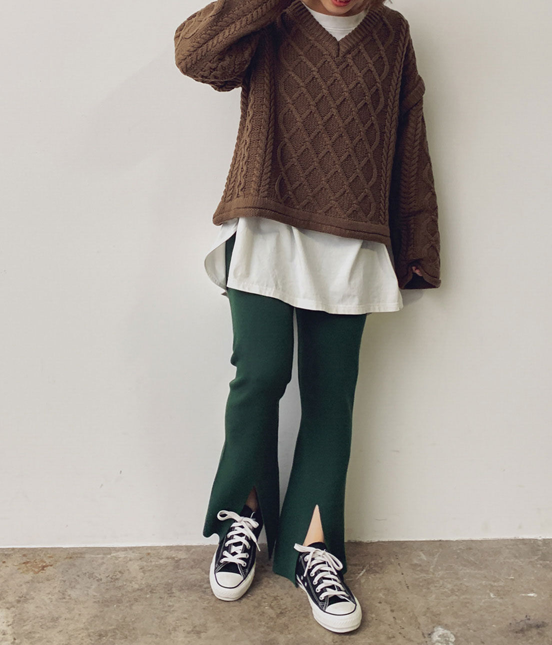 VIS「【セットアップ対応】スリット入りニットパンツ」|その他|