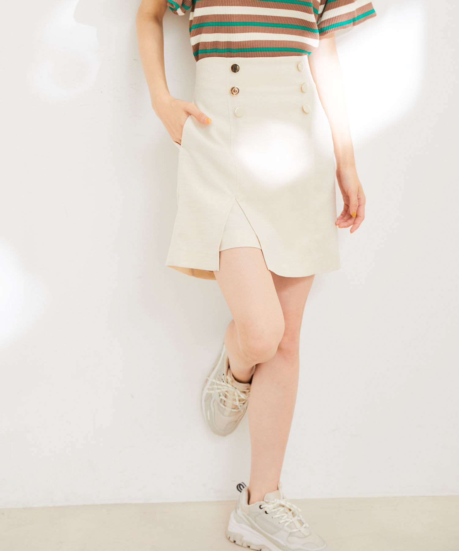 VIS「金釦付きスカショーパン」|スラックス|キナリ(16)