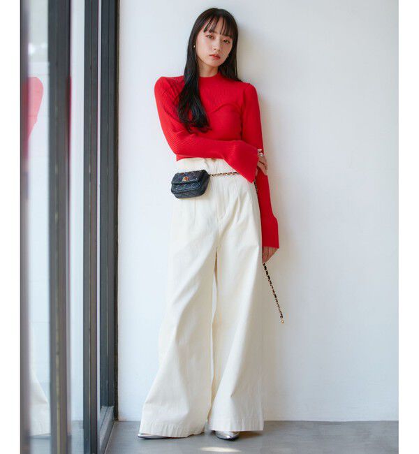 VIS「【洗える】微起毛バギーパンツ」|スラックス|