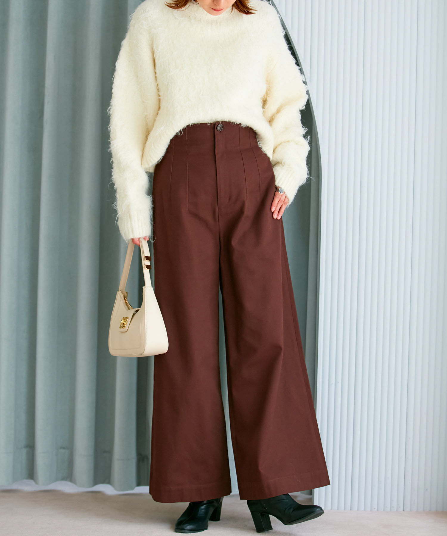 VIS「【洗える】微起毛バギーパンツ」|スラックス|