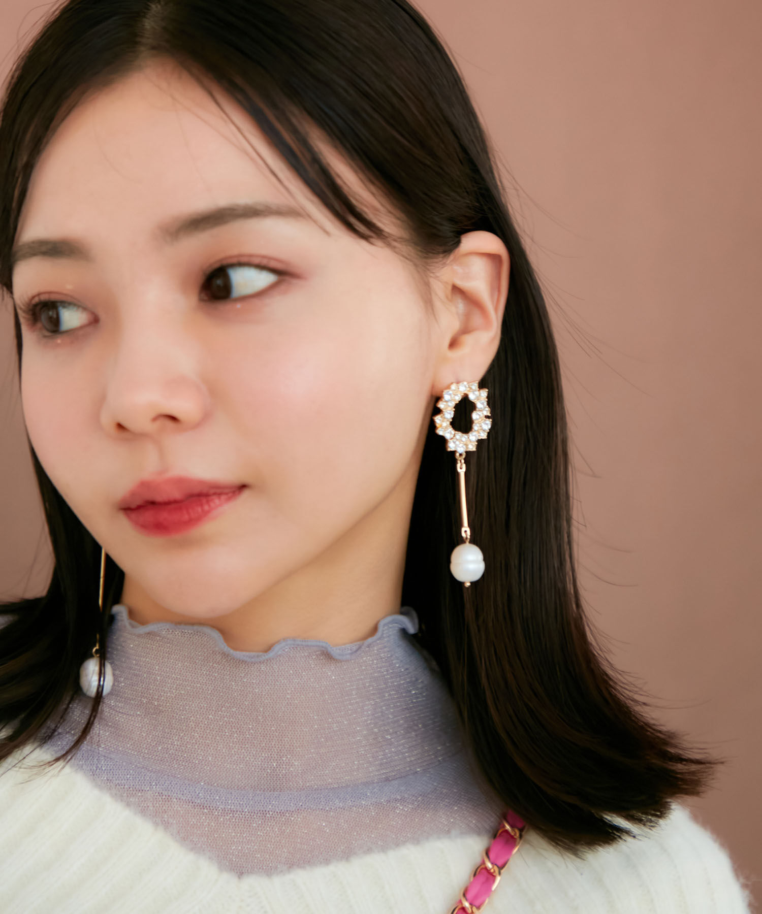 VIS「オーバルビジュー淡水パールピアス」|ピアス|